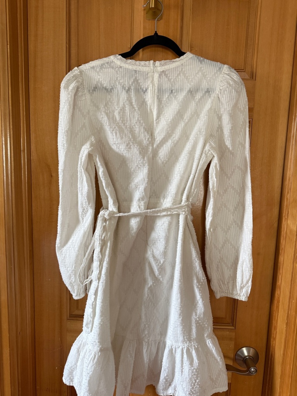 J. Crew White Textured Ruffle Wrap Mini Dress - Picture 4 of 4